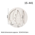 Leaf shape white silicone mold for cake fondant with detailed dimension markings - 3# / Gray