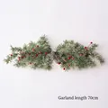 70cm Artificial Christmas pine branch with red berries and natural pinecones decor - Christmas Branch F (70cm/Pine Needles/Berries/Pine Cones)