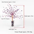 Natural amethyst crystal tree on a clear glass base with flexible copper wire branches - Square Glass Base Willow - Amethyst