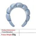 Sky blue velvet padded sponge headband for face washing, size 17cm x 18cm x 4cm - 6-velvet Light Blue Headband