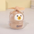 Mini ventilador USB portátil con diseño de oso marrón claro y carcasa transparente - Estilo de Oso (TYX9172) / Beige