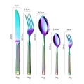 Rainbow stainless steel cutlery set with 5 pieces including knife and forks - Five-Piece Set / AB Color