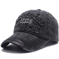 Vintage washed black baseball cap with 3D Original The Black letter embroidery - One Size / Black