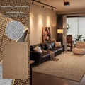 Elegant gold sisal style woven rug with non-slip silicone backing and durable texture - 140×200cm / Faux Sisal-Ancient Gold-Silicone Bottom