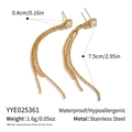 Dettaglio orecchini a nappa in acciaio placcato oro 18K con misure e specifiche tecniche - Stile Nappina Zirconia Dorato (YYE025361)