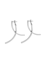 Orecchini a clip lunghi in argento con design minimalista in metallo curvo e lucido - Stud orecchini / Argento