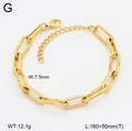 Detailed view of the 7.5mm gold titanium steel double layer bracelet with lobster clasp - Rectangular Link Style