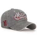 Adjustable washed grey vintage baseball cap featuring Always 75 3D embroidery detail - Light Gray