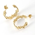 Orecchini a cerchio dorati a forma di stella in acciaio inossidabile di moda - Oro