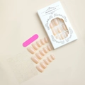 Kit de faux ongles french avec base nude, bordures jaunes et accessoires de manucure complets - Style Français Rose Nude Jaune Crème (XA-82-35)