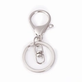 Polished silver zinc alloy spring ring and lobster clasp hardware for keychains - Lobster Clasp + 8-Connector / Silver