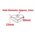 Polished stainless steel 3D heart pendant with 20x15mm dimensions for DIY jewelry - Steel Polished Smooth Heart 15x20mm