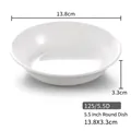 5.5 inch white melamine round dipping sauce plate with minimalist circular design - 5.5 Inch Round Dish