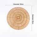 Décoration murale tissée de 35cm et dessous de plat rond résistant à la chaleur en fibres - N° 4 Diamètre 35CM