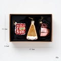 Three-piece food-themed Christmas glass ornaments set with strawberry and pumpkin cake shapes - Strawberry Dessert Pumpkin Cake Coffee Pot Style