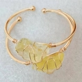 Bracciali fatti a mano placcati in oro con pietre di cristallo naturale giallo irregolari - Citrino