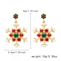 Golden snowflake earrings with red, green and white crystals and pearl details - Gold Triple Color Stone Ear Drops