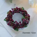 Christmas candle wreath with red berries and pine cones for table decor, 12cm diameter - Dublin Wreath-Style K (Dia 12cm)