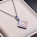 Macro shot of 18k gold plated stainless steel square necklace with rainbow pattern - Rainbow (Pendant Necklace)
