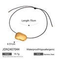 Colgante de estrella de mar dorada en cordón negro de acero inoxidable fino - Colgante Estilo Guijarro Dorado (JDN2407044)