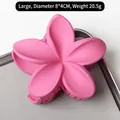 Pink matte frangipani hair claw clip, 8cm large floral shark clip for vacation - Rose Pink