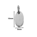 Polished stainless steel oval pendant for DIY jewelry measuring 10mm by 5mm in silver - Oval (5x10mm) / Steel