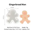 Gingerbread man silicone mold for DIY candles and soaps with product dimensions - Gingerbread Man / White Semi-Transparent