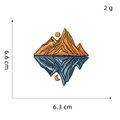 Écusson brodé montagne et lune 6,6 cm x 6,3 cm paysage coloré applique à repasser - Style 1/Montagne Lune