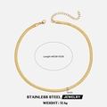 5mm 18K gold plated stainless steel flat snake chain necklace with lobster clasp - Gold 40+5CM-5MM