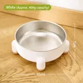 Gamelle surélevée blanche antidérapante en acier inoxydable pour chats et petits chiens - 15cmx7cm / Blanc