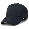 Gorra de béisbol de invierno para hombre en tela acolchada negra con logo deportivo - Azul marino / Ajustable