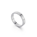 Bague plate de 4mm en acier inoxydable argenté poli miroir sur fond blanc pur - US 6 / Couleur Acier