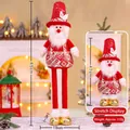 Telescopic Santa Claus doll with sequined hat and adjustable legs for Christmas decor - Red Sequin 65CM Telescopic Santa