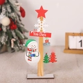 Détails d'une décoration de table de Noël en bois avec bonhomme de neige et texte festif - Style Bonhomme de Neige (A25-045)