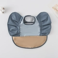 Waterproof baby bib with 3D crumb catcher in dusty blue with frill sleeve wings - Wings - Light Blue And Dark Blue / One Size