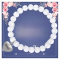 Bracciale con cuore d'argento e perline di cristallo bianco su biglietto To My Sister - Cristallo di rocca