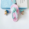 Hundespielzeug Kauspielzeug aus Baumwollseil in Flip-Flop Form Pink und Blau - Flip-Flops / 17cm (Ca. 70g) / Blau und Rosa