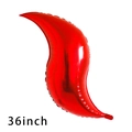 Vibrant 36-inch red S-shaped flame aluminum foil balloon with glossy metallic finish - 36 Inch / Red