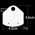 White minimalist paper earring display card with dimensions 4.6x4.5cm and 8mm hanging hole - White Thick Cardboard Tag (Style 05X2K) / Medium