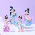 Set of 4 traditional Chinese beauty resin figurines in colorful Hanfu costumes - Four Beauties Figurines Assorted Set Small