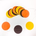 Handgefertigte Girlande aus orangefarbenem und gelbem Papier für Partydekoration - Braun+Orange+Gelb Kreis