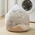 Large capacity white mesh laundry bag with drawstring for washing machine protection - Coarse Mesh 60*80