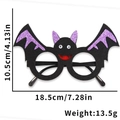 Occhiali pipistrello di Halloween neri con ali glitter viola e dimensioni 18,5x10,5cm - Stile Pipistrello Viola
