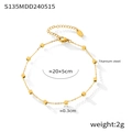 Dettagli cavigliera in acciaio al titanio con perle quadrate da 0,3cm e lunghezza 20+5cm - S135-Cavigliera d'oro