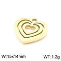 Colgante de corazón hueco dorado con diseño concéntrico triple y medidas de 15x14mm - Estilo Dorado (KLJ7149-Z) / 15*14mm