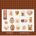 Vintage teddy bear theme sticker set for journaling with fifteen retro designs - Bear Theater