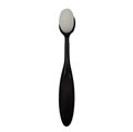 Oval toothbrush style foundation brush with ergonomic black handle and white dense bristles - Black