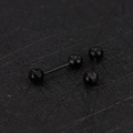 Minimalist 16G black stainless steel dumbbell cartilage stud earrings with screw ball ends - Round Ball-4mm / Black