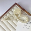 Elegante pinza per capelli in acetato a fiocco, finitura bianco crema perlato - 1# Bianco Sirena