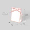 Detailed size chart of white gift bag with pink ribbon and bow dimensions shown - Large Pink (10pcs/Pack)